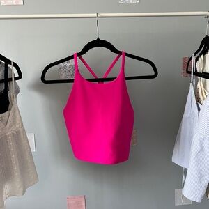 Hot pink cropped athletic tank